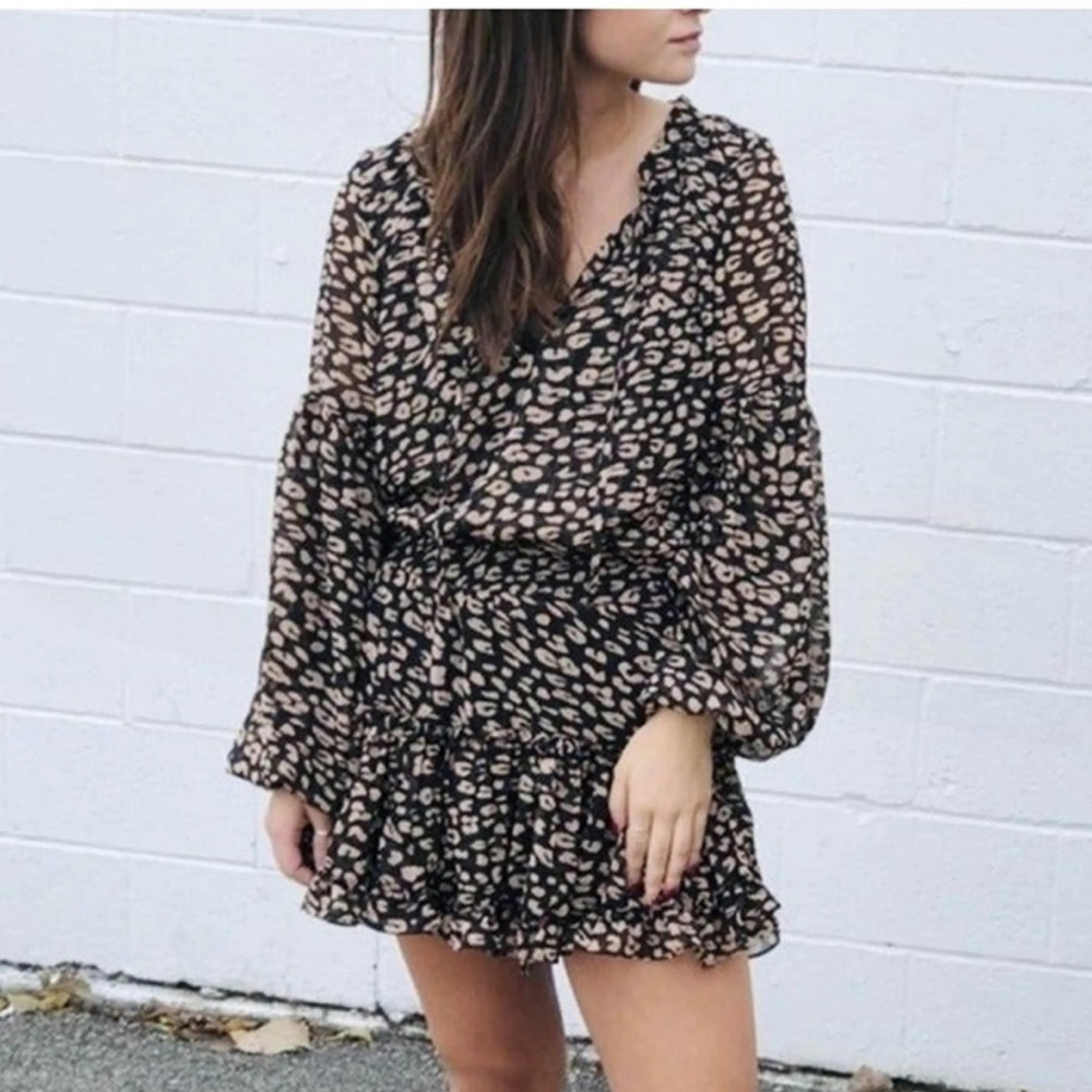 Buddy Love ZoZo Leopard Print Popover Dress Size‎ Small